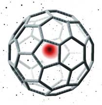 buckyball  :: a fullerene with noble gas trapped inside